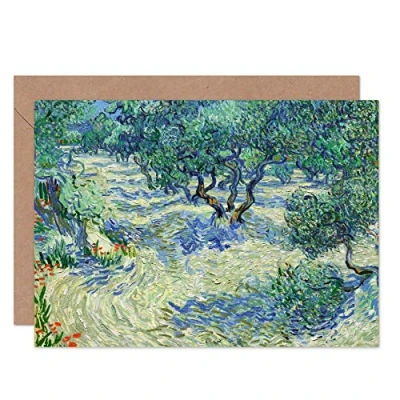 Image of Artery8 Vincent Van Gogh Olive Orchard Fine Art Greeting Card Plus Envelope Blank Inside