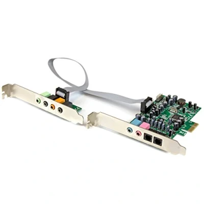 Image of StarTech.com 7.1 Channel Sound Card PCI Express 24 bit 192KHz SPDIF Digital Optical and 3.5mm Analog Audio (PEXSOUND7CH)