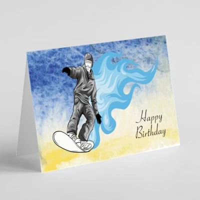 Image of Beebooh cards Snowboarding birthday card