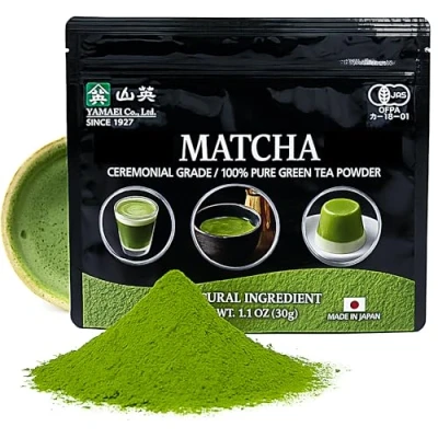 Image of YAMAEI Matcha Powder, Japanese Green Tea, 30g, Ceremonial Grade, First Harvest, Use for Drinking, Latte