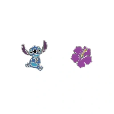 Image of Stitch and Flower Girls Sterling Silver Mismatched Stud Earrings E906358SL.PH