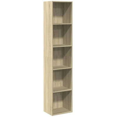 Image of vidaXL Bookcase Storage Rack Sonoma Oak Engineered Wood 40 x 30 189 cm Ideal for Living Room, Bedroom, Hallway