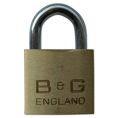 Image of B&amp;G Warded Brass Open Shackle Padlock Steel 38mm KA `D4` D102