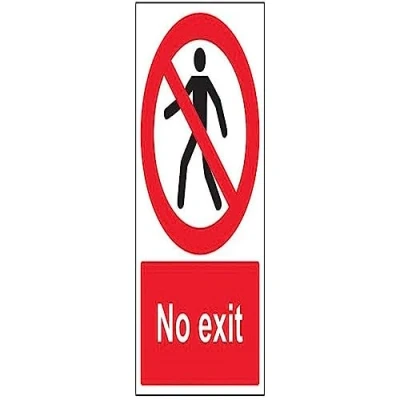 Image of V Safety No Exit Pedestrian Sign 200mm x 300mm 1mm Rigid Plastic