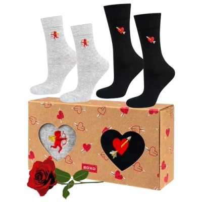 Image of soxo Valentine&#039;s Day Socks Funny Ladies And Men Set Gift Ideas Long Womens Sock Men&#039;s Funky Gifts 2.5 6.5/6.5 10.5