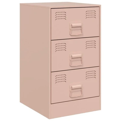 Image of vidaXL Bedside Cabinet Pink 34.5x39x62 cm Steel