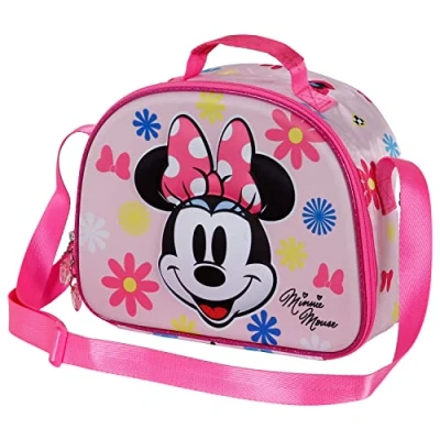 Image of Disney Minnie Mouse Floral 3D Lunch Bag, Pink, 25.5 x 20 cm