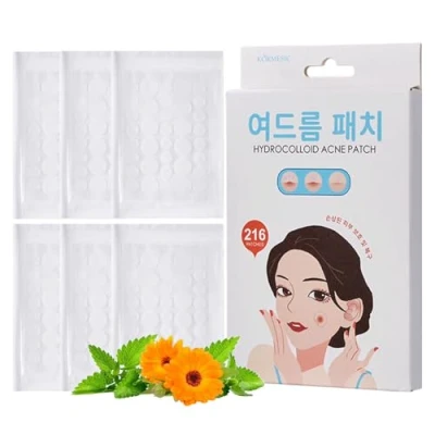 Image of mercham 216 PCS Pimple Patches, Hydrocolloid Spot Patches for Acne, Cover Dot Pimples, Invisible Acne Stickers Skin, Effectively Calms &amp; Relieves (8mm 12mm)