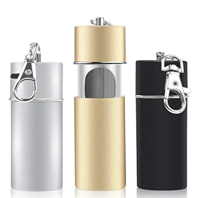 Image of 3PCS Portable Ashtray Mini Pocket Smoking Ash Tray Keyring for Outdoor Indoor Travel Use Black Silver and Gold