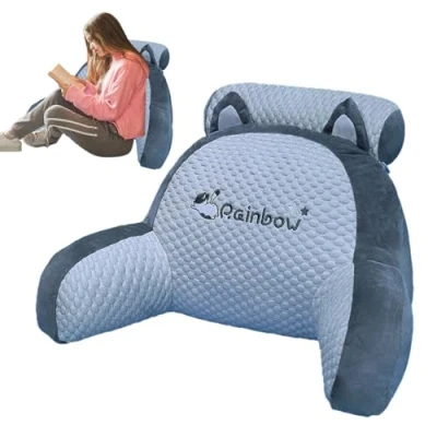 Image of Honhoha Bed Reading Pillow, Pillows for Back Support, Backrest with Arms, Support Ultra Comfy Ergonomic Pillow Reading, Gaming, Watching TV