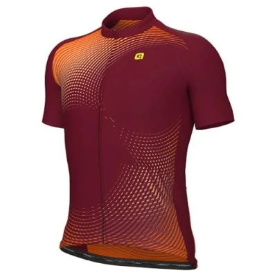 Image of Alé Cycling Men&#039;s Pragma Optical Jersey, Bordeaux, M