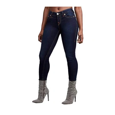 Image of True Religion Women&#039;s Halle Mid Rise Super Skinny Fit Jean, Minimal Abrasion, 24