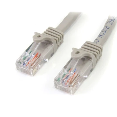 Image of StarTech.com 5m Grey Cat5e Snagless RJ45 UTP Patch Cable 5 m Cord Ethernet Male to Cat 5e Gray (45PAT5MGR)