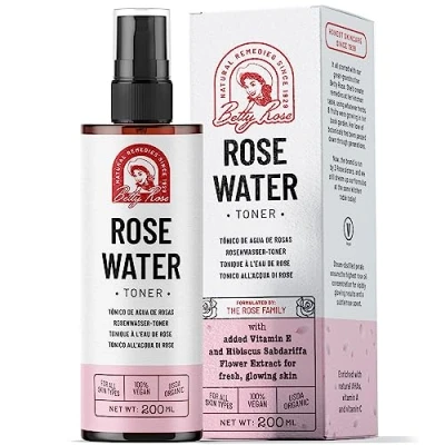 Image of Pure Rose Water Spray for Face Toner, 100% Natural Rosewater Mist Facial Hair, Scalp, Skin, Hydrating Toner Toners, Face, 200ml