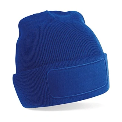 Image of Beechfield Patch Beanie Elegant Design Bright Royal