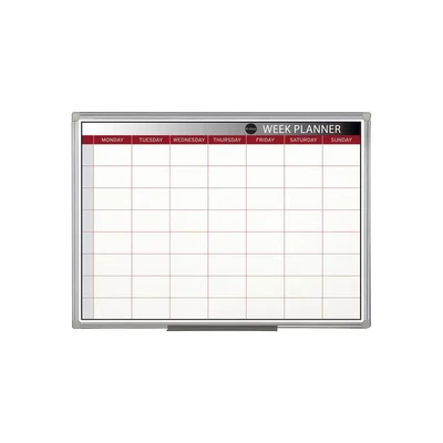 Image of Bi Office Week Planner, Magnetic, Aluminium Frame, 90 x 60 cm