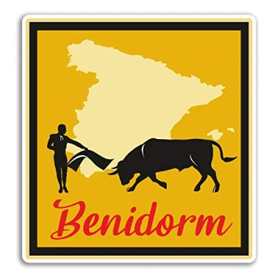 Image of 2 x 10cm Benidorm Vinyl Stickers Spain Travel Sticker Laptop Luggage #18672 (10cm Tall)