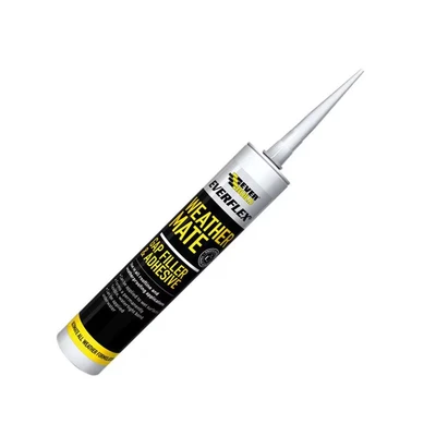 Image of Everbuild Everflex Weather Mate Gap Filler &amp; Adhesive Water Resistant Permanently Flexible For Exterior Use White 295ml Cartridge