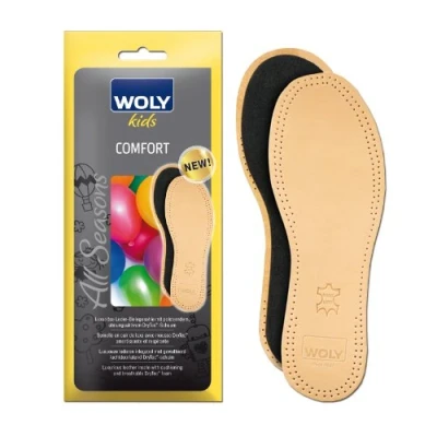 Image of Woly Comfort Leather Childs Insoles Insole, Brown (Brown),1 2 UK (33 34 EU)