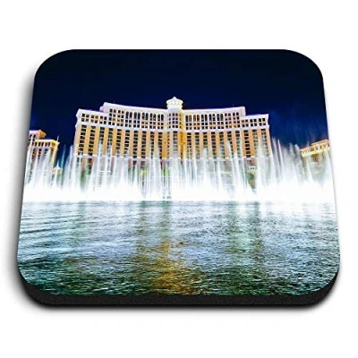 Image of 1 x Square MDF Fridge Magnet Bellagio Hotel Las Vegas USA 3097