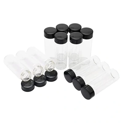 Image of Rowiz 30ml 1.01Oz Clear Glass Vials with Screw Caps, Mini Empty Bottles Liquid Sampling Screwcap Sample Vials, Pack of 12