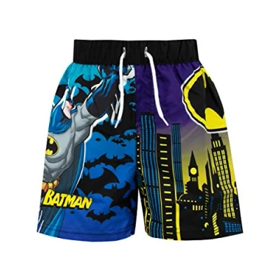 Image of DC Comics Boys Batman Swim Shorts Black Age 7 to 8 Years