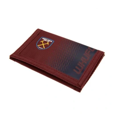 Image of West Ham United FC Fade Design Touch Fastening Nylon Wallet (12 x 8cm) (Red/Navy)