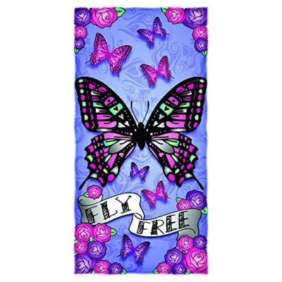 Image of YISUMEI Shower/Beach Towel Butterfly Fly 70 cm x 140