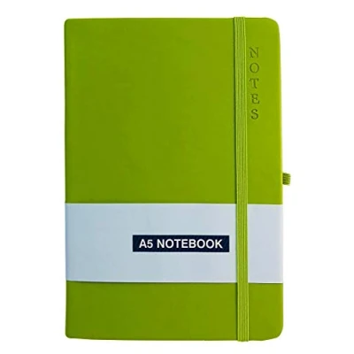 Image of A5 Notebook Hardback Ruled Notepad Notes Lined Journal Diary with Pen Holder Premium Quality Green