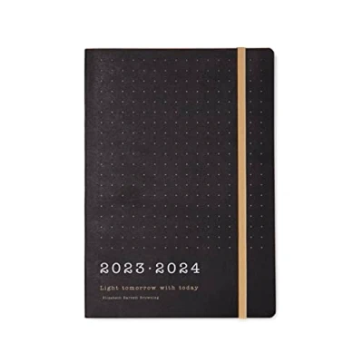 Image of Letts Eco Writers Quotes A5 academic 2023/2024 week to view diary black kraft