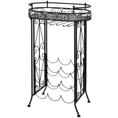 Image of vidaXL Metal Wine Storage 9 Bottles Rack Table Side Stand