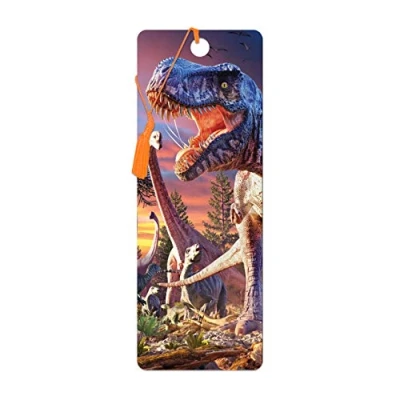 Image of 3D LiveLife Bookmark T Rex Attack from Deluxebase. A Dinosaur with lenticular Artwork Licensed Renowned Artist David Penfound