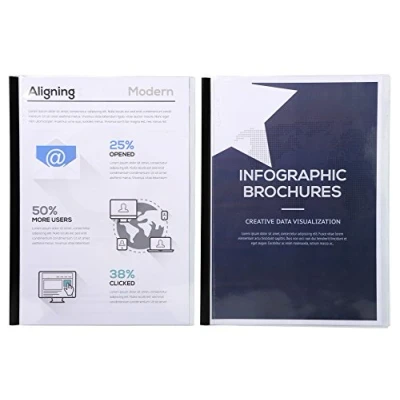 Image of Exacompta Ref 42742E Presentation Covers for Slide Binders Suitable A4 Documents, 0.2mm Crystal Clear PVC Material, Used with Binders, Pack of 10