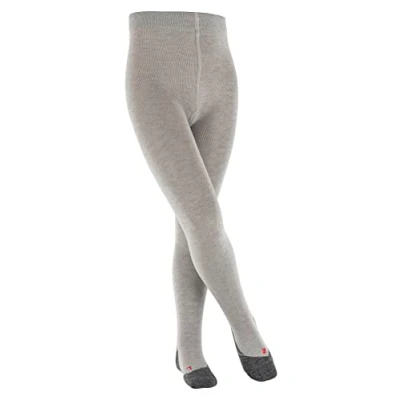 Image of FALKE Unisex Kids Active Warm K TI Wool Thick Plain 1 Pair Tights, Grey (Mid Melange 3530), 6 8.5