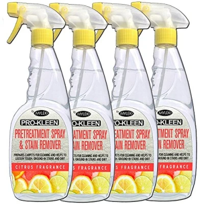 Image of Pro Kleen Citrus Carpet and Upholstery Pre Treatment Spot Stain Remover Spray 4 x 750ml