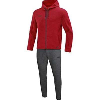 Image of JAKO Men&#039;s Premium Basics Hooded Jogging Suit, Mottled Red, S