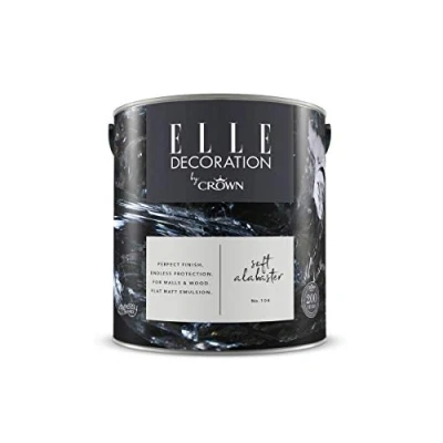 Image of ELLE Decoration by CROWN 2.5L Flat MATT Emulsion Paint Soft Alabaster No 104