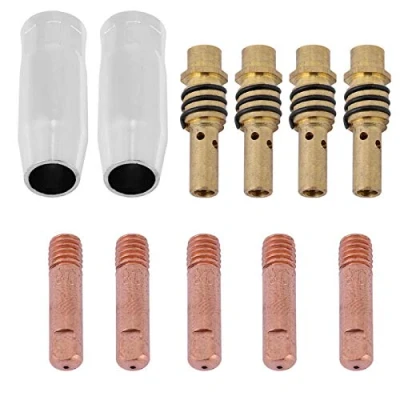 Image of Welding Torch Nozzle, 11pcs Nozzles Contact Tips Holders MIG Welder Consumable Accessory Fit for 15AK Gun