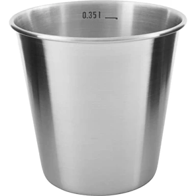 Image of Tatonka Stainless Steel Mug 350 ml Single Walled Drinking Cup with 0.35 L Volume and Scale Food Safe, Unbreakable, Non Toxic Diameter 9.5 x 9 cm