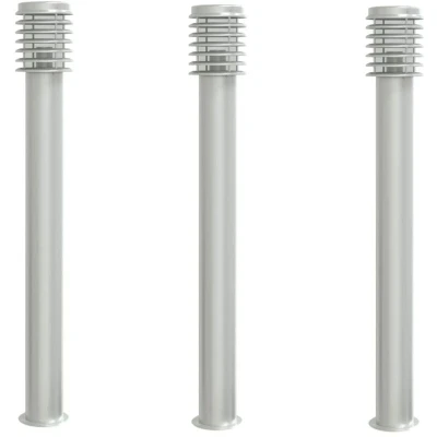 Image of vidaXL Outdoor Floor Lamps 3pcs Silver 110cm Stainless Steel