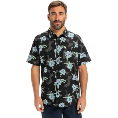 Image of Quiksilver Apero MIT Kurzen ÄRMELN Shirt, Men&#039;s, Size: Small, Black
