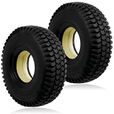 Image of SPARES2GO Mobility Scooter Tyre 3.00 x 4 Solid Block Tread 300 300x4 260x85 No Puncture 2