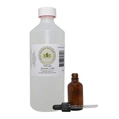 Image of Food Grade Hydrogen Peroxide 12% (11.99%) 550ml Pure Unstabilized H2O2 (H O H) with 30ml Bottle &amp; Pipette