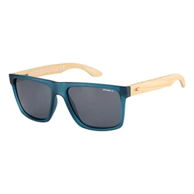 Image of O&#039;Neill Men&#039;s Polarized Sunglasses Matte dark blue/Bamboo/Solid brown Lens ONHARWOOD2.0 105P size 57 17 142 mm