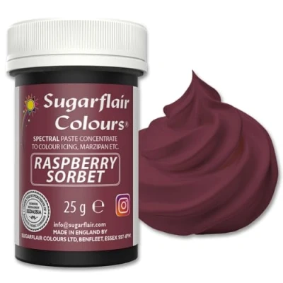 Image of Sugarflair Spectral Raspberry Sorbate Food Colouring Paste, Highly Concentrated for Buttercream, Sugar Royal Icing, Cake Decorations and More! Vibrant Colour Dye 25g