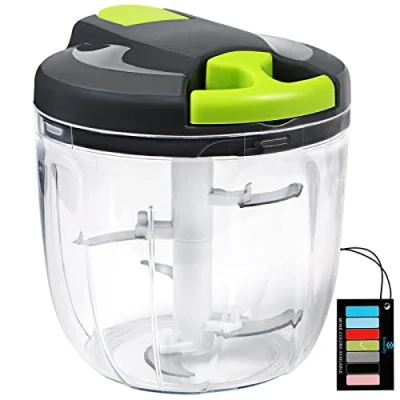 Image of Manual Food Chopper,Sinnsally Processor Vegetable Chopper,Kitchen Hand Shredder,Onion Slicer Cutter Dicer Grinder,Garlic Chopper Press,Blender Chopping Onions(900ML)