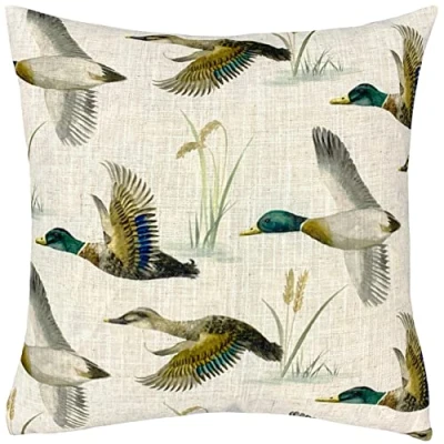Image of Evans Lichfield Country Duck Pond Polyester Filled Cushion, Multi, 43 x 43cm