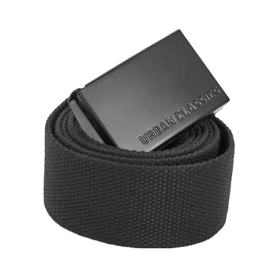 Image of Urban Classics Long Canvas Belt, Black (Black 00007), One Size
