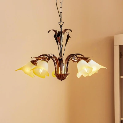 Image of Lucrezia 5 Light Multi Arm Pendant Ceiling Light, Bronze