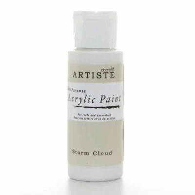 Image of Artiste Acrylic Paint 59ml 2Oz Storm Cloud, Quick Drying Professional Art, Craft and Hobby Artists Paint, Vibrant Colour, Water Based Paints Cover All Surfaces with Ease, Ideal for Travel